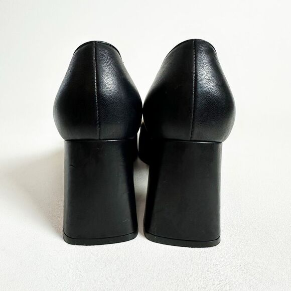 GUCCI Black Baby Bit Horsebit Square Toe Pump 38.5 US 8.5 Leather Block Heel - Picture 9 of 15